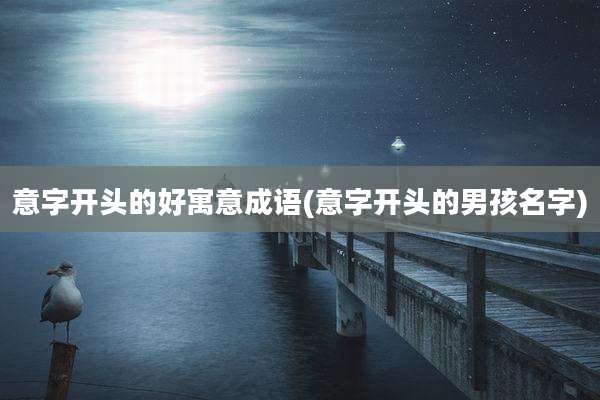 意字开头的好寓意成语(意字开头的男孩名字)
