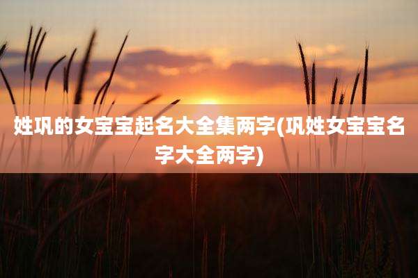 姓巩的女宝宝起名大全集两字(巩姓女宝宝名字大全两字)