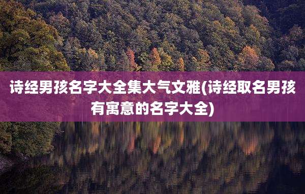 诗经男孩名字大全集大气文雅(诗经取名男孩有寓意的名字大全)