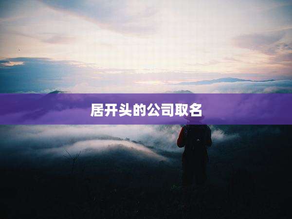居开头的公司取名