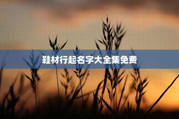 鞋材行起名字大全集免费