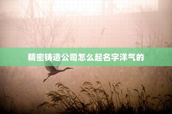 精密铸造公司怎么起名字洋气的