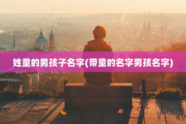 姓童的男孩子名字(带童的名字男孩名字)