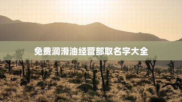 免费润滑油经营部取名字大全