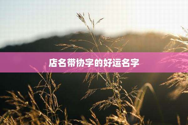 店名带协字的好运名字