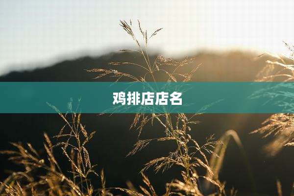 鸡排店店名