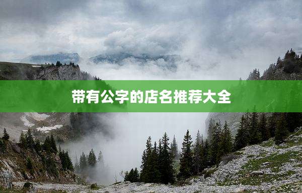 带有公字的店名推荐大全