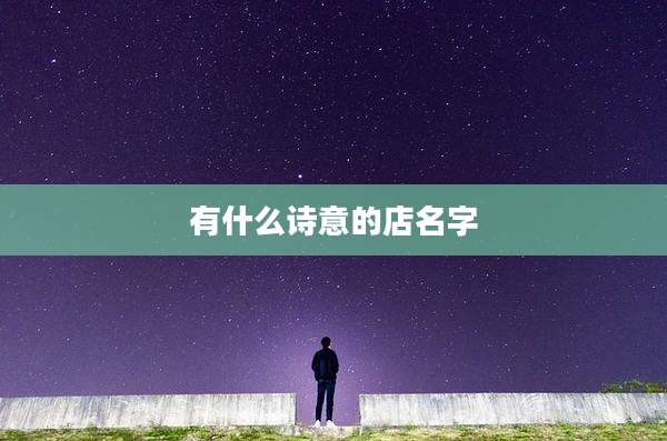 有什么诗意的店名字