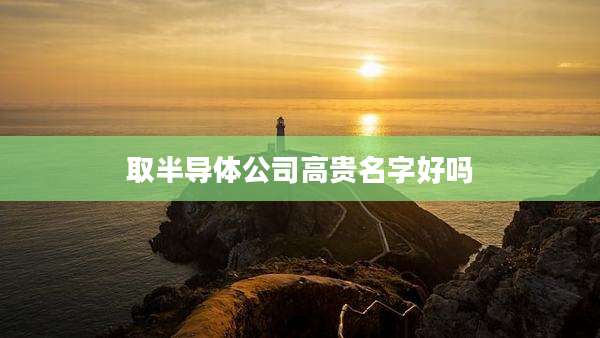 取半导体公司高贵名字好吗
