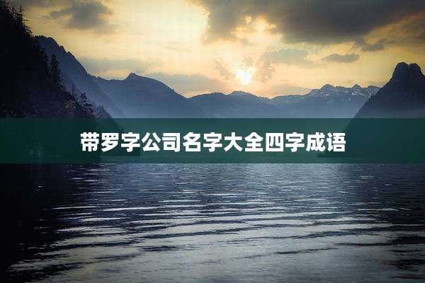 带罗字公司名字大全四字成语