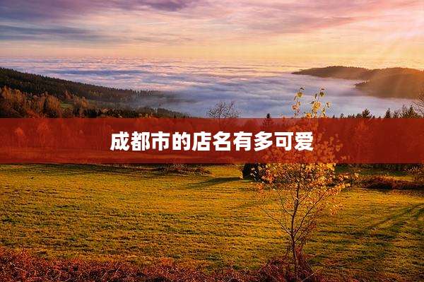 成都市的店名有多可爱