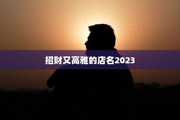 招财又高雅的店名2023