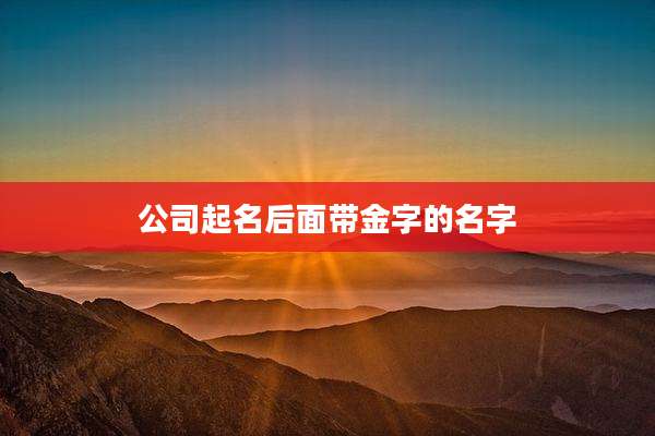 公司起名后面带金字的名字