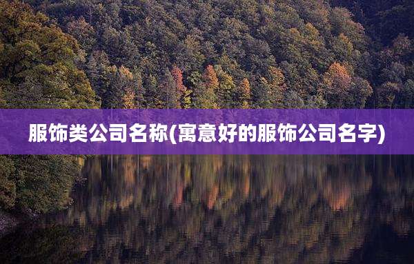 服饰类公司名称(寓意好的服饰公司名字)