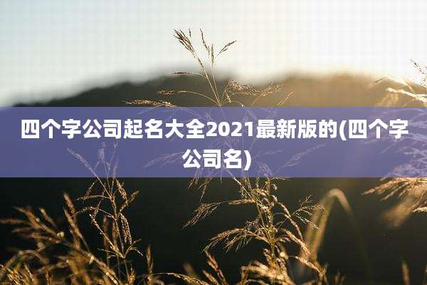 四个字公司起名大全2021最新版的(四个字 公司名)