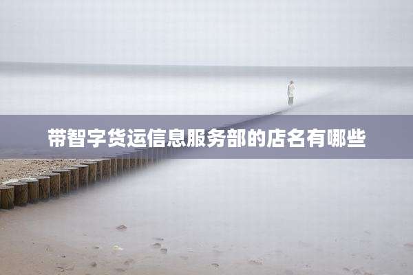 带智字货运信息服务部的店名有哪些