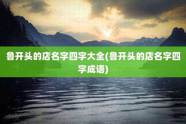 鲁开头的店名字四字大全(鲁开头的店名字四字成语)