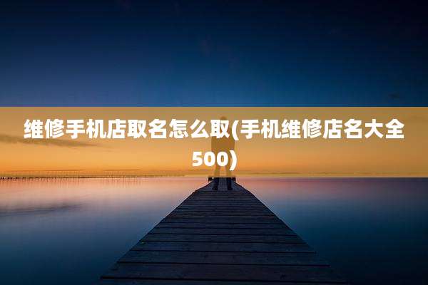 维修手机店取名怎么取(手机维修店名大全500)