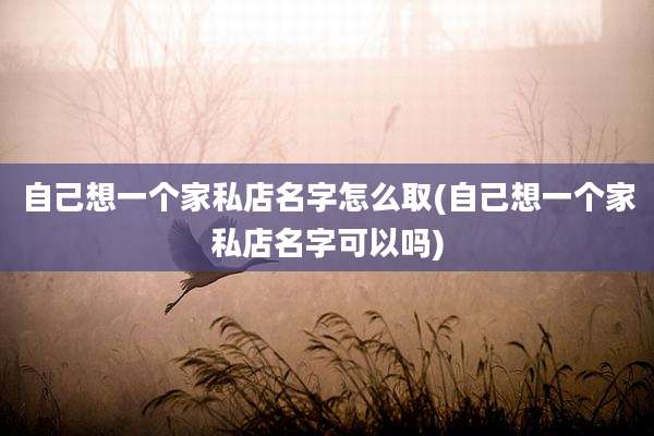 自己想一个家私店名字怎么取(自己想一个家私店名字可以吗)