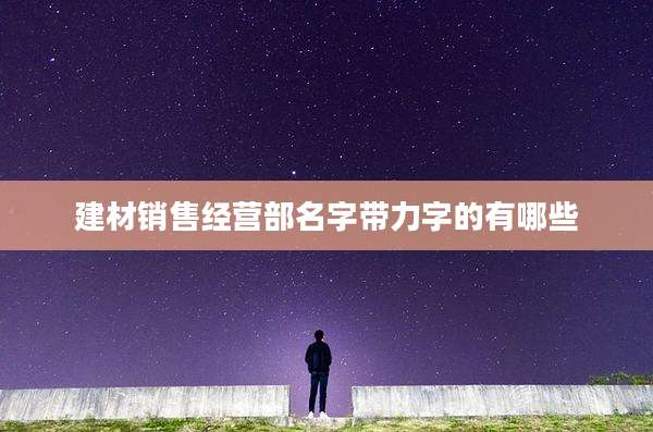 建材销售经营部名字带力字的有哪些