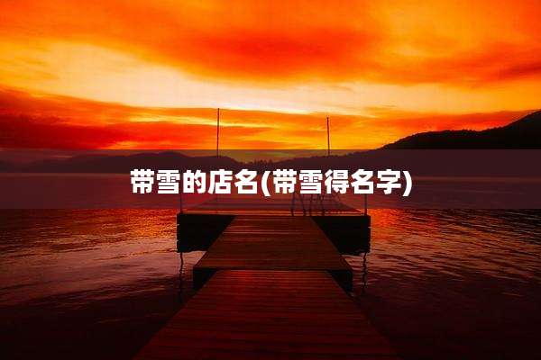 带雪的店名(带雪得名字)