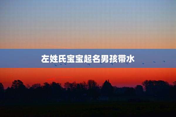 左姓氏宝宝起名男孩带水