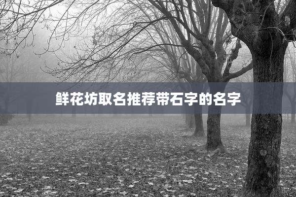 鲜花坊取名推荐带石字的名字