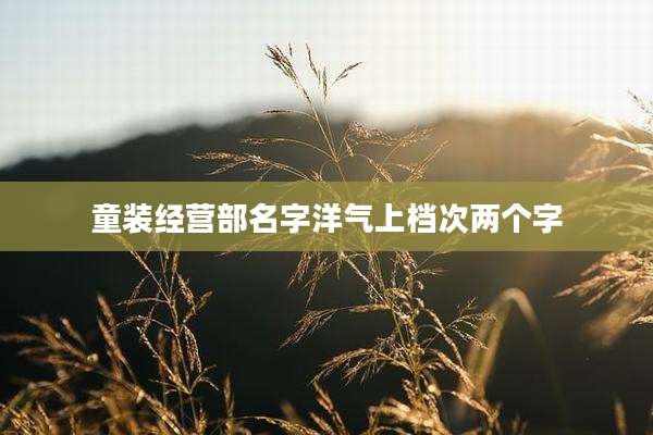 童装经营部名字洋气上档次两个字