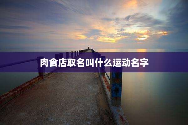 肉食店取名叫什么运动名字