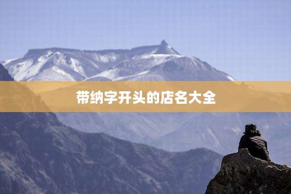 带纳字开头的店名大全