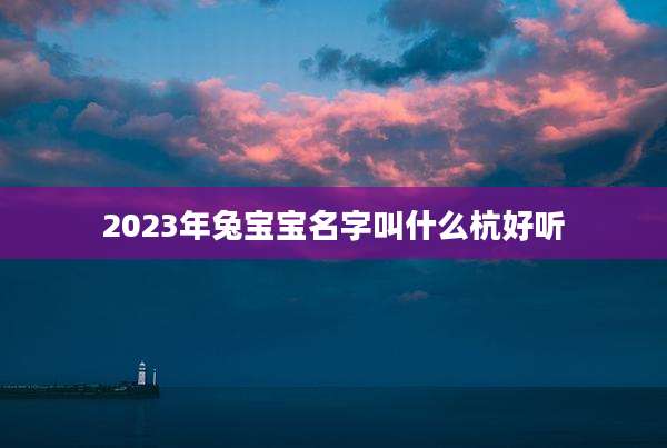 2023年兔宝宝名字叫什么杭好听