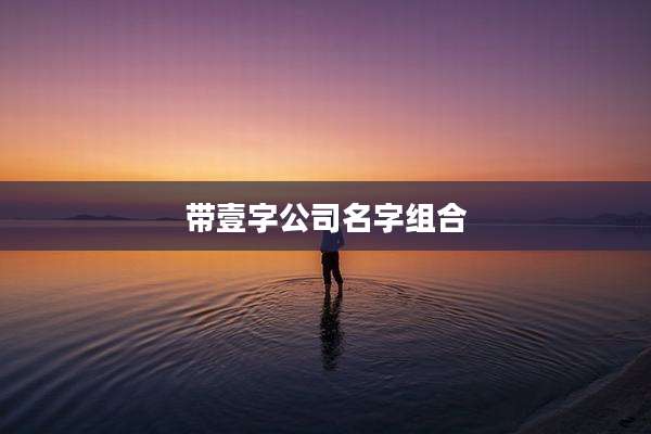 带壹字公司名字组合