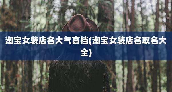 淘宝女装店名大气高档(淘宝女装店名取名大全)