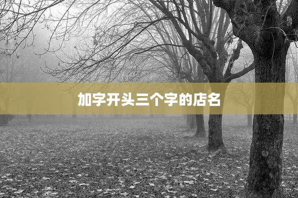 加字开头三个字的店名
