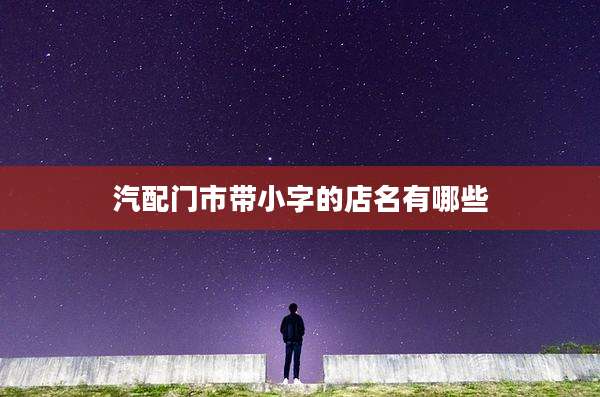 汽配门市带小字的店名有哪些
