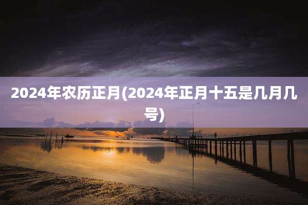 2024年农历正月(2024年正月十五是几月几号)