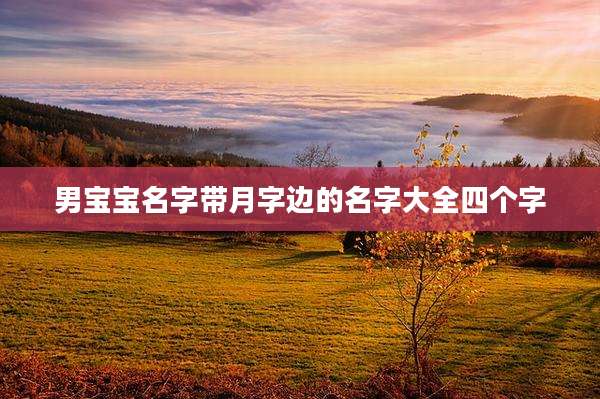 男宝宝名字带月字边的名字大全四个字
