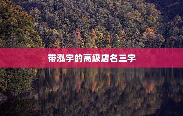 带泓字的高级店名三字