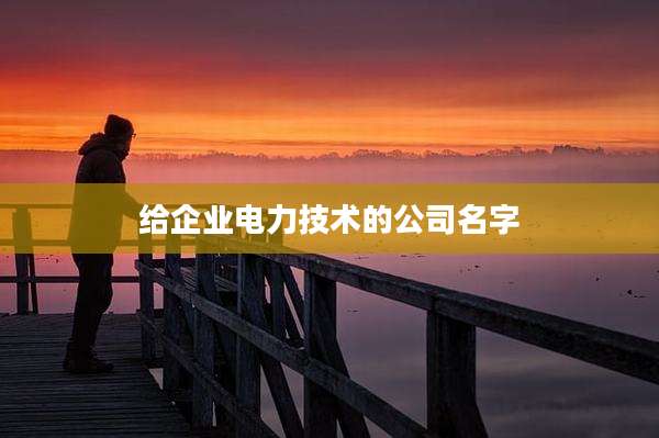 给企业电力技术的公司名字