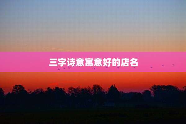 三字诗意寓意好的店名