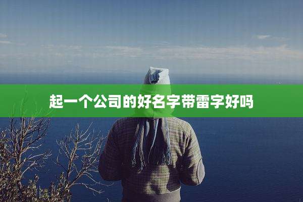 起一个公司的好名字带雷字好吗
