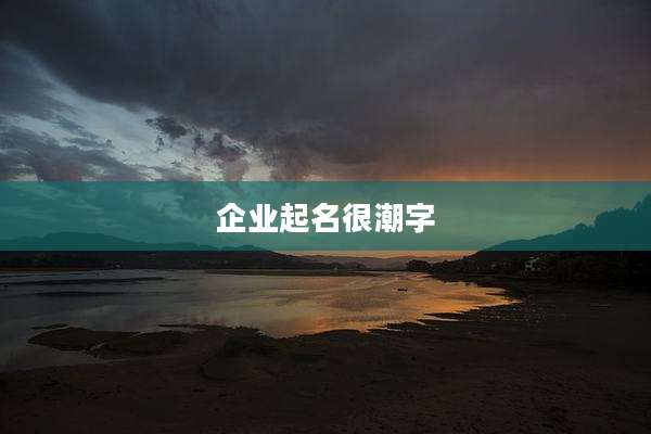 企业起名很潮字