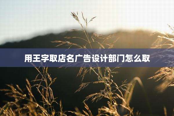 用王字取店名广告设计部门怎么取