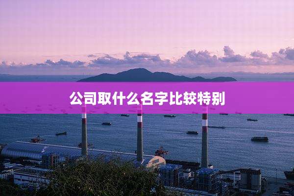 公司取什么名字比较特别