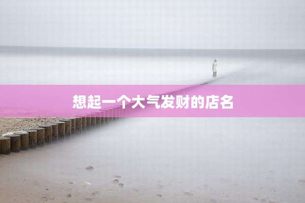 想起一个大气发财的店名