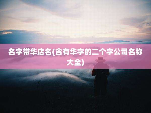 名字带华店名(含有华字的二个字公司名称大全)