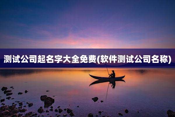 测试公司起名字大全免费(软件测试公司名称)