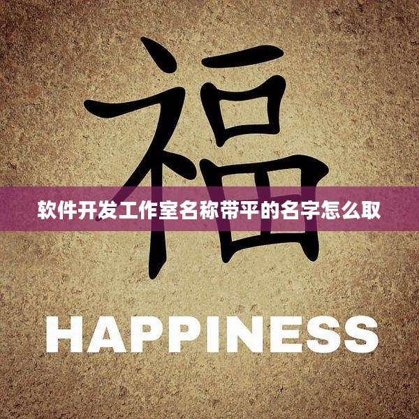 软件开发工作室名称带平的名字怎么取