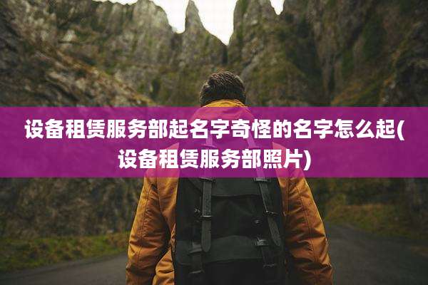 设备租赁服务部起名字奇怪的名字怎么起(设备租赁服务部照片)