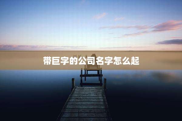 带巨字的公司名字怎么起